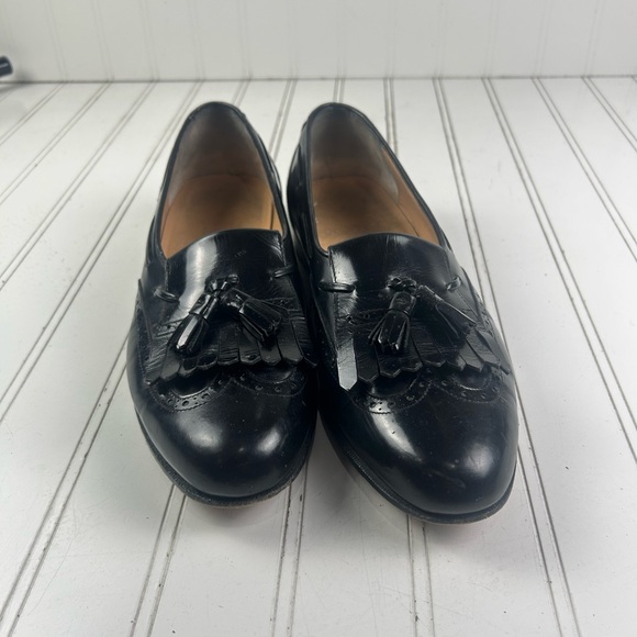Salvatore Ferragamo Vintage Black Kiltie Tassel Wingtip Loafers Men’s Size 9 main image 7